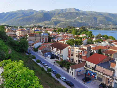 ioannina city in the evening, spring season , greece photo