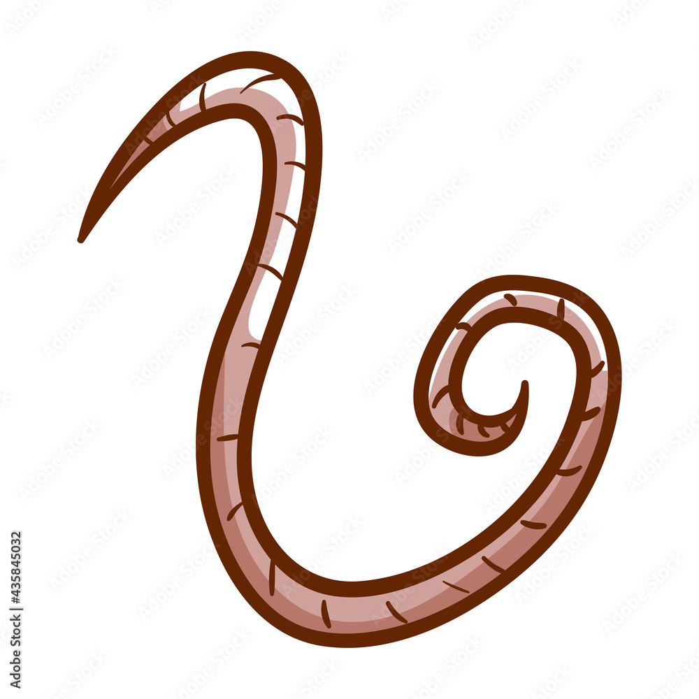 Pinworm hand drawn icon. Human, animal parasite pictogram. Infection