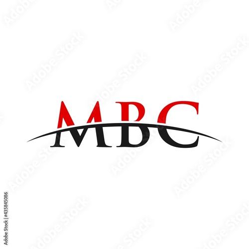 MBC initial swoosh horizon, letter logo designs