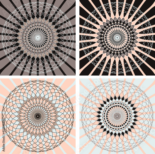 esoteric geometric circular backgrounds in neutral shades