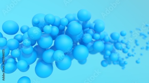 background composition minimalistic focus spheres geometric blur blue style 3d render 
