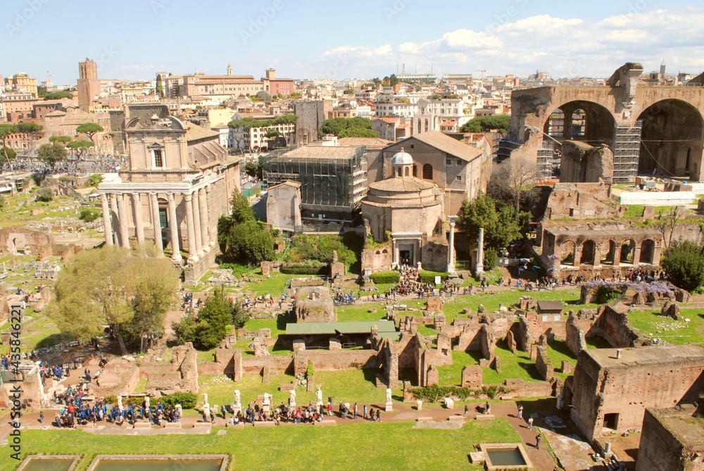 Panorama of a Roman Forum, Rome, Italy