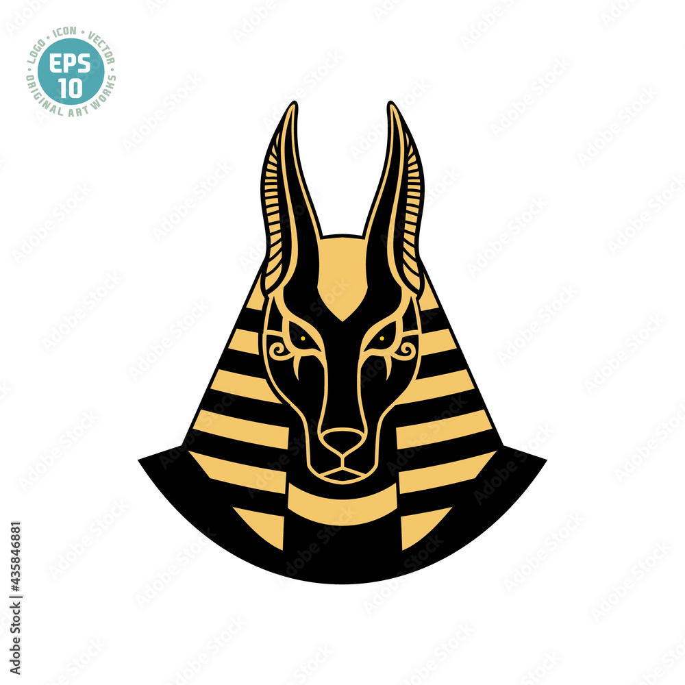 Ancient egyptian god Anubis illustration vector. Stock Vector | Adobe Stock