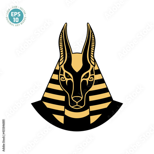 Ancient egyptian god Anubis illustration vector.