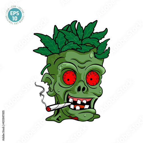 zombie cannabis illustration vector template