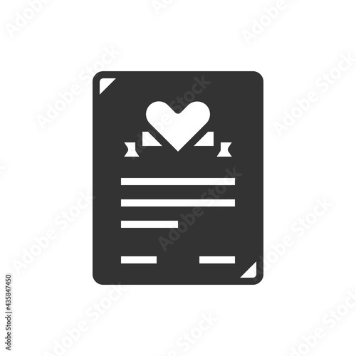 Heart Contract Love Icon Or Logo Vector Illustration