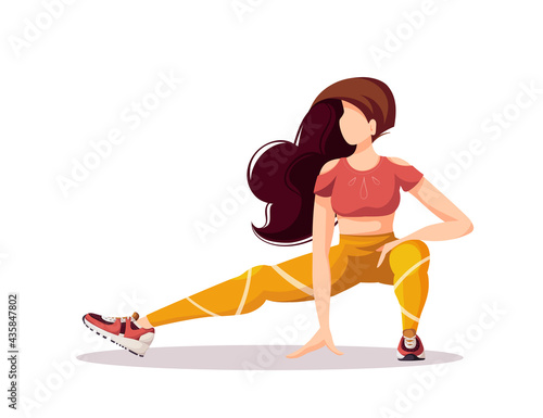 Woman doing sport training. Sport, Workout, Healthy lifestyle, Gym, Fitness, Training concept. Isolated vector illustration for poster, banner, advertising.