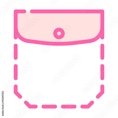patch pocket with welt top and flap color icon vector. patch pocket with welt top and flap sign. isolated symbol illustration