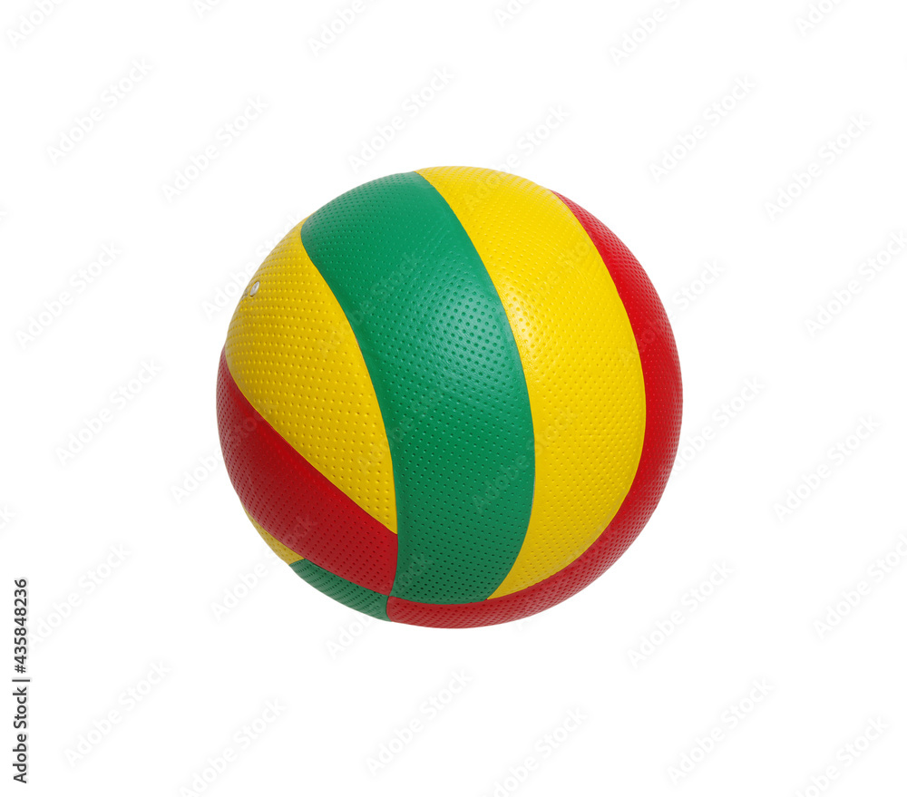 Beach ball  red , yellow and green color isolated on white