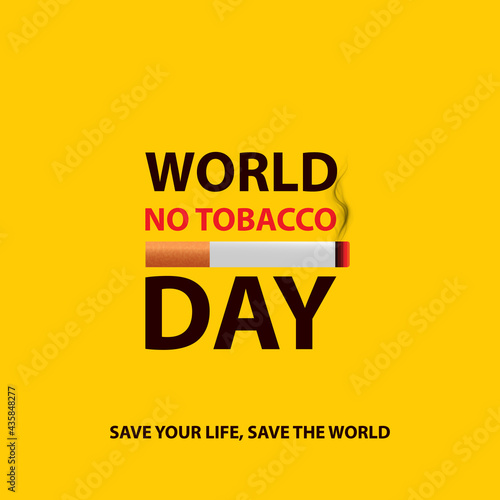 World no tobacco day with cigarette smoke and trash vector illustration for post, banner, poster, flyer, t-shirt, printing, drug awareness, toboggan, WNTD design template