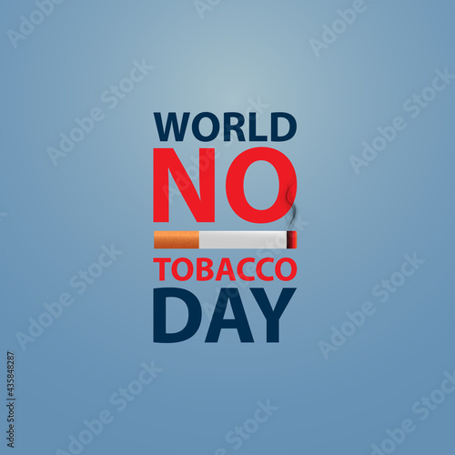 World no tobacco day with smoke cigarette vector illustration for post, banner, poster, flyer, t-shirt, printing, drug awareness, toboggan, stop smoking, WNTD design template