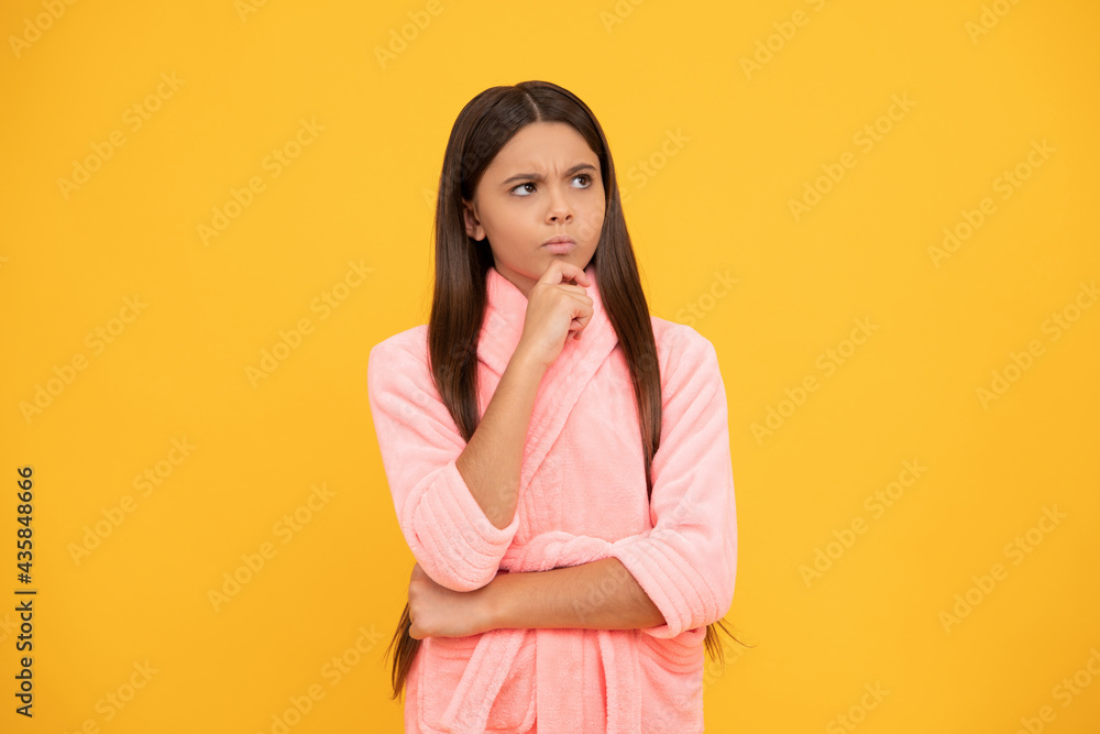 skin beauty. sweet dreams. comfortable pajama or home bathrobe. teen girl feeling thoughtful skin beauty. sweet dreams. comfortable pajama or home bathrobe. teen girl feeling thoughtful