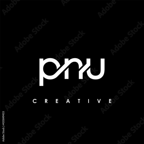 PNU Letter Initial Logo Design Template Vector Illustration