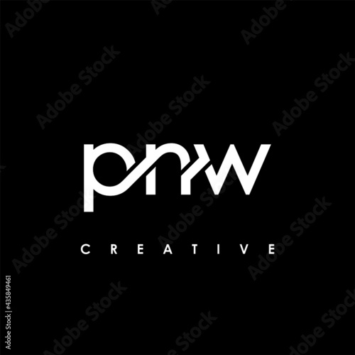 PNW Letter Initial Logo Design Template Vector Illustration