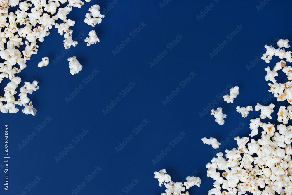 White fresh popcorn frame White fresh popcorn frame