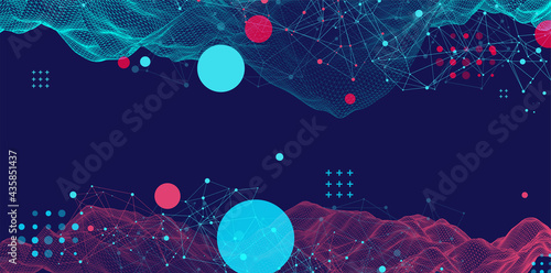 Modern science or technology abstract background. Cyberspace surface illustration. Vector.