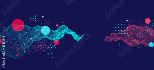 Modern science or technology abstract background. Cyberspace surface illustration. Vector.