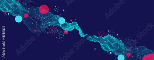 Modern science or technology abstract background. Cyberspace surface illustration. Vector.