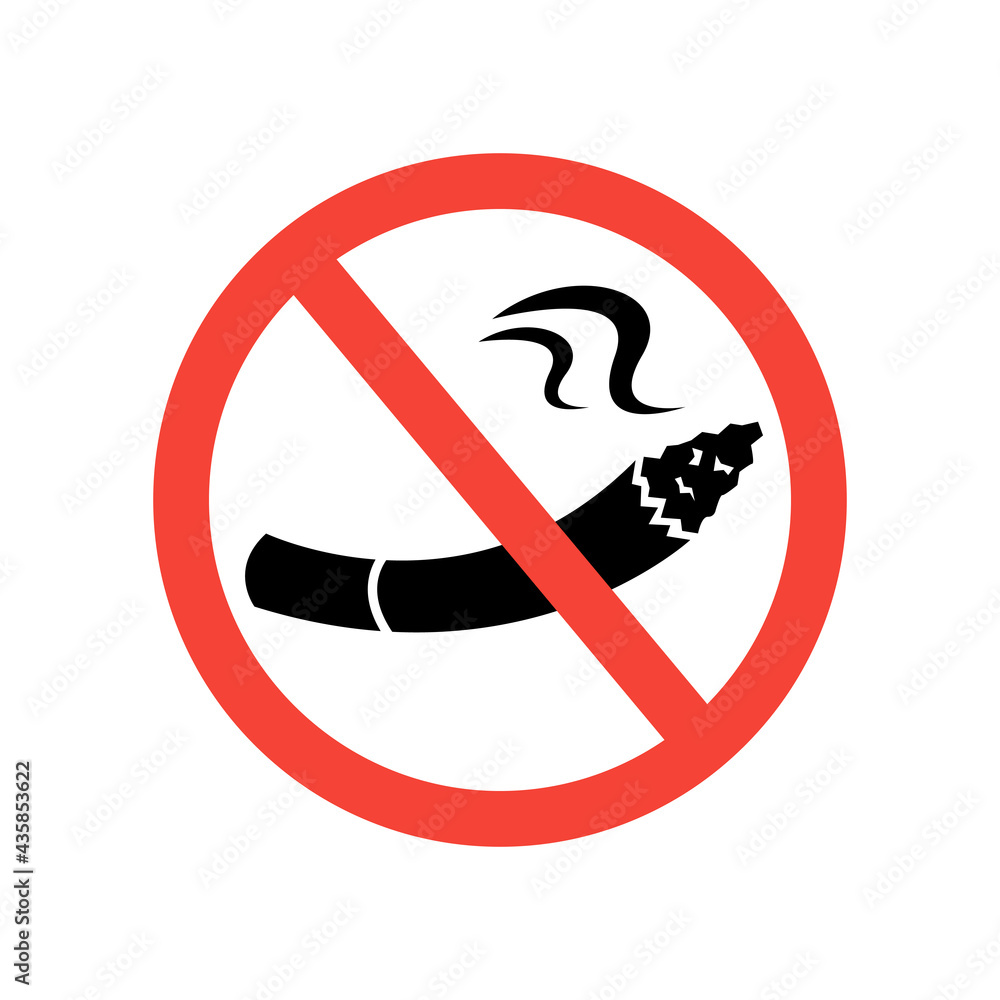 No smoking sign isolated on white background. Vector stock illustration. No smoking sign isolated on white background. Vector stock illustration.