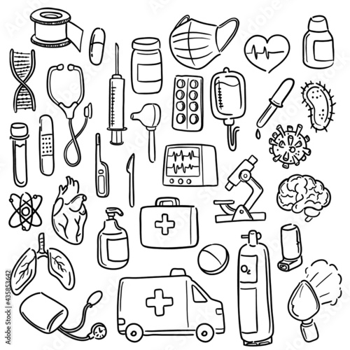 Medical Doodle Set (ID: 435853642)