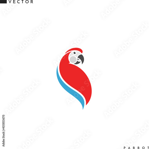 Macaw parrot. Vector illustration. Cute bird 
