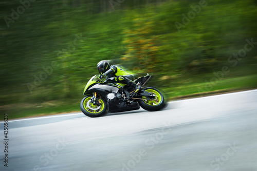 sport motorcycle low entry corner turn © Alevtina