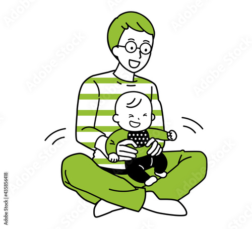 Illustration of a man comforting a child.