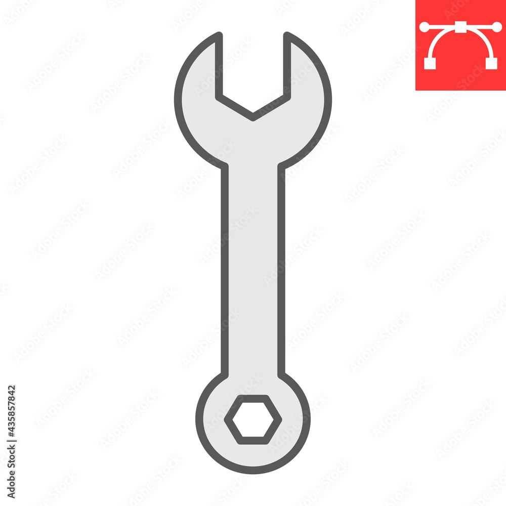 Wrench color line icon Wrench color line icon