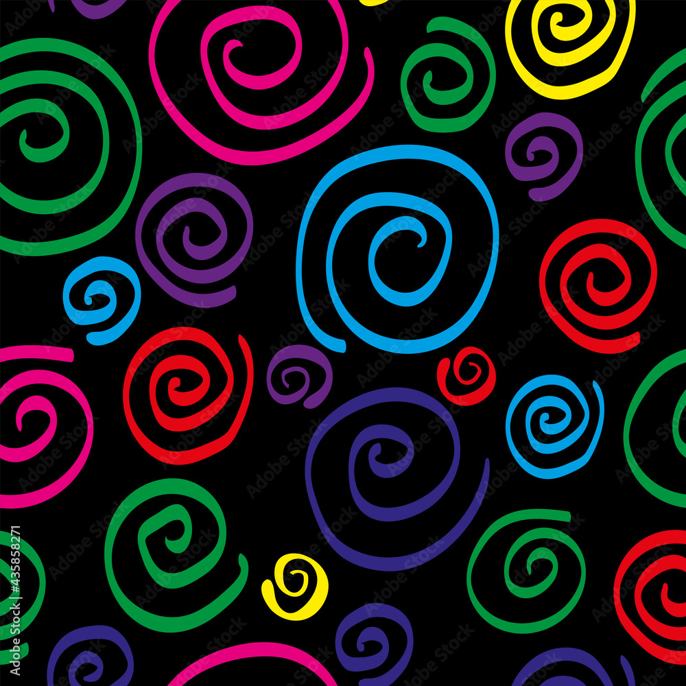 spiral seamless pattern simple spiral colorful black background print multicolor spiral seamless pattern simple spiral colorful black background print multicolor