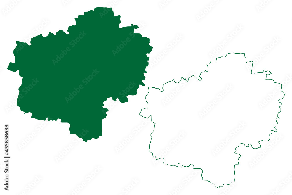 Latur district (Maharashtra State, Aurangabad Division, Republic of India) map vector illustration, scribble sketch Latur map