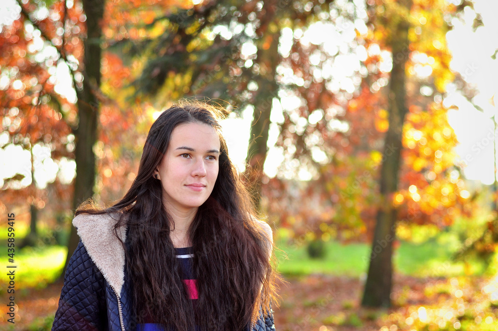 Autumn girl in park Autumn girl in park