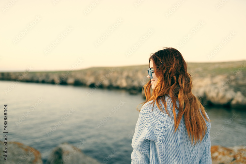 woman with glasses outdoors landscape island travel woman with glasses outdoors landscape island travel