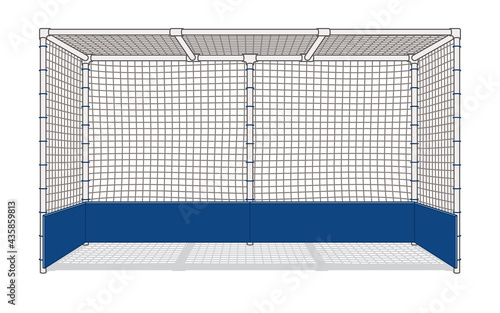 field hockey goalposts, net isolated on a white background