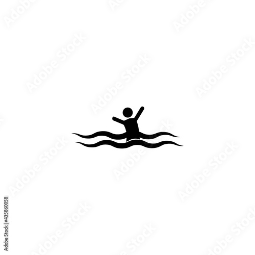 swimming logo vector icon illustration