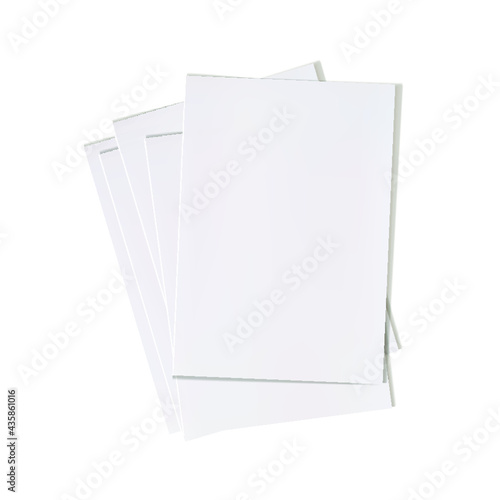 Vector paper cards stack isolated on white background, white paper, paper sheets.

