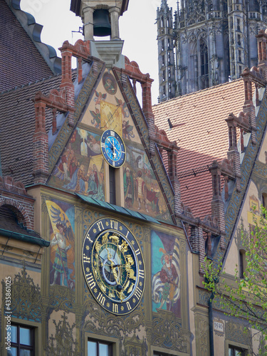 The Ulm City Hall with its paintings is a tourist attraction