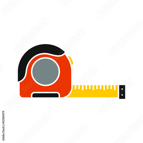 Tape measure icon design. Measurement tape vector style flat trendy. vector illustration