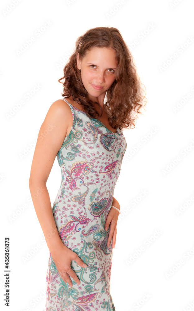 slender girl on a white background slender girl on a white background