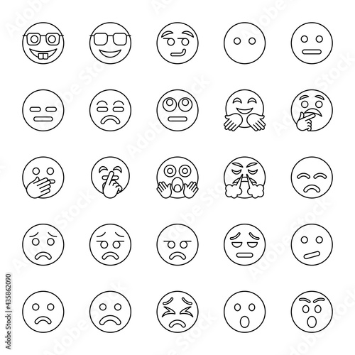 Outline icons for emojis.