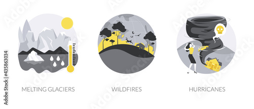 Natural disaster abstract concept vector illustrations.
