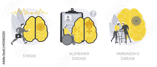 Aged people illness abstract concept vector illustrations.
