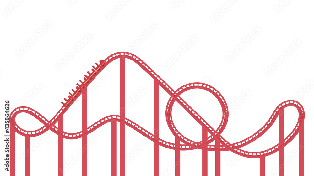 ジェットコースターのイラスト 遊園地 フラット Stock Vector Adobe Stock