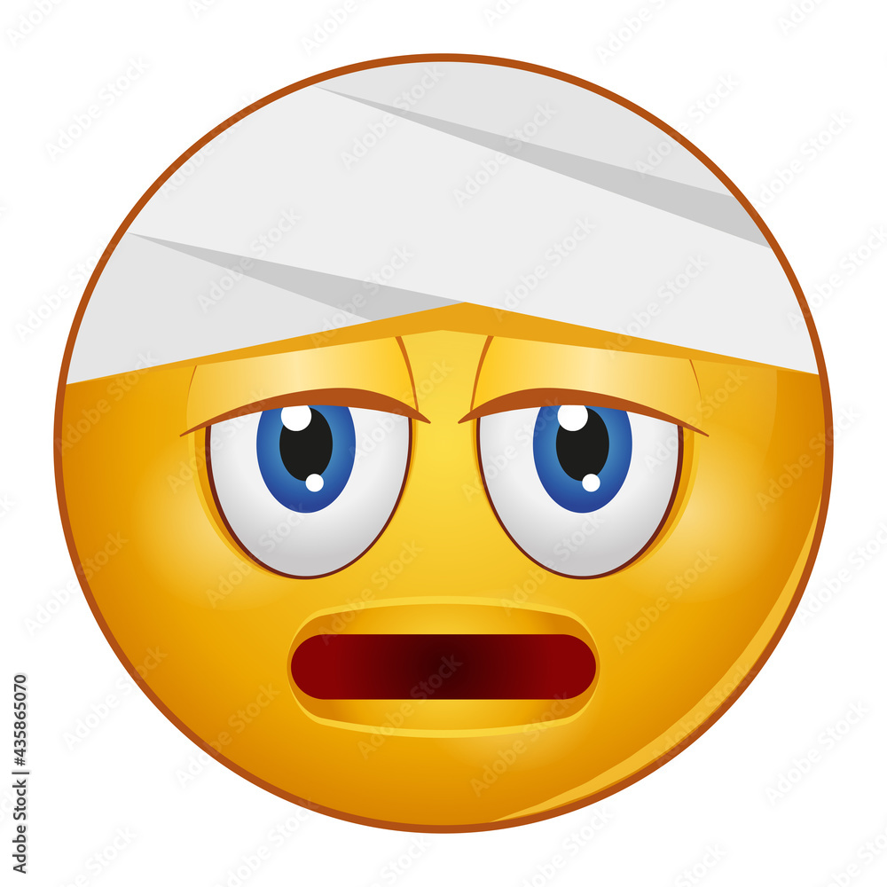 Fototapeta premium Gradient style emoji pain.