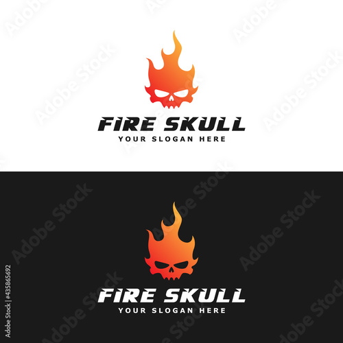 vector design fire skull logo. logo template