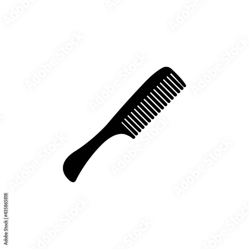 Hair comb or rake comb solid black line icon. Hairdresser sign. Hair fixing concept. Trendy flat isolated symbol: illustration, logo, mobile, app, emblem, design, web, dev, ui, ux. Vector EPS 10