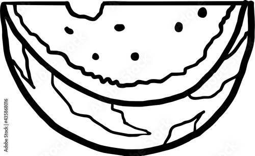 hand drawn a cut of watermelon