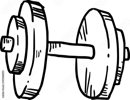 hand drawn dumbell