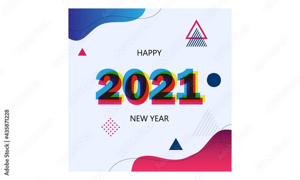 Fototapeta premium Happy New Year 2021