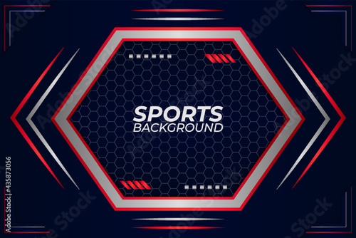 Abstract Modern Sports Hexagon Blue White and Red Background