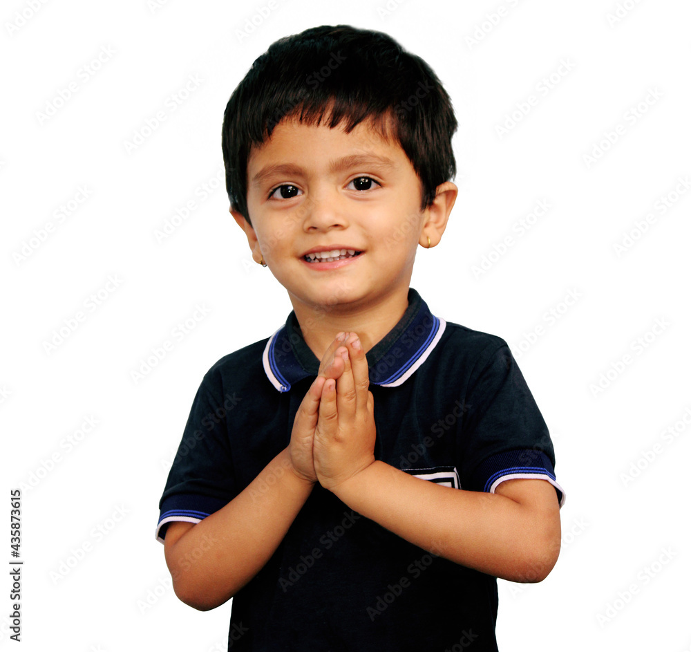 cute little boy hands in prayer position. welcoming hands. Adorable ...